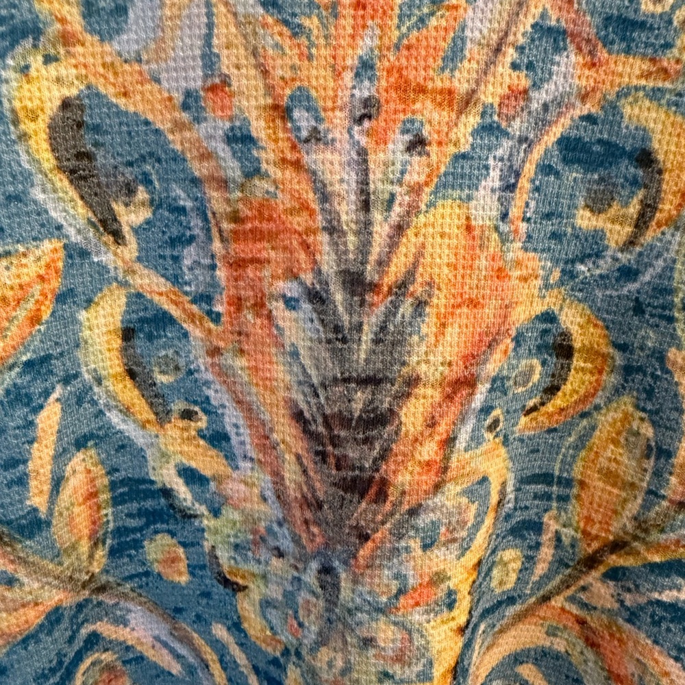 Sundance “Whimsy Rose” Light Blue and Orange Cotton Tee - Picture 4 of 5